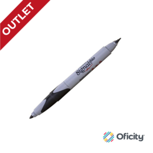 Marcador Permanente Tatoo Duo Punto Fino y Ultrafino Negro