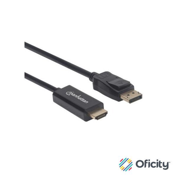 Cable Manhattan DisplayPort/HDMI M-M 1080p3m Color Negro