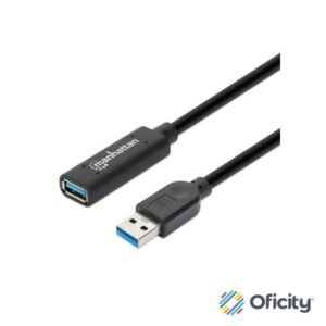 Cable Manhattan USB V3.2 Ext. Tipo A 5.0M Negro 5Gbps
