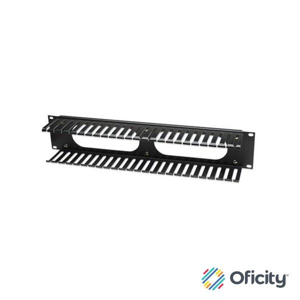 Organizador Intellinet Cables 19" 2U Horizontal Plástico Color Negro