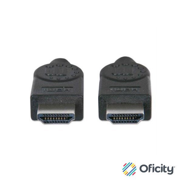 Cable Manhattan Alta Velocidad Canal Ethernet HDMI M-M 15m Color Negro