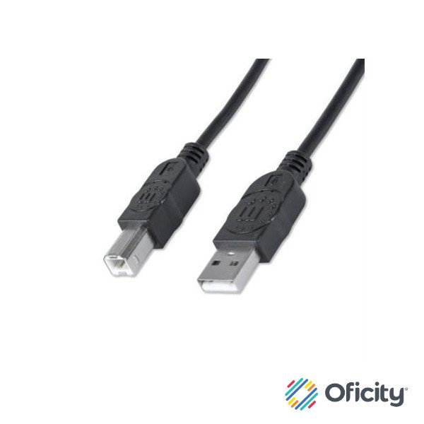 Cable Manhattan USB B Alta Velocidad 2.0 A-B3m Color Negro