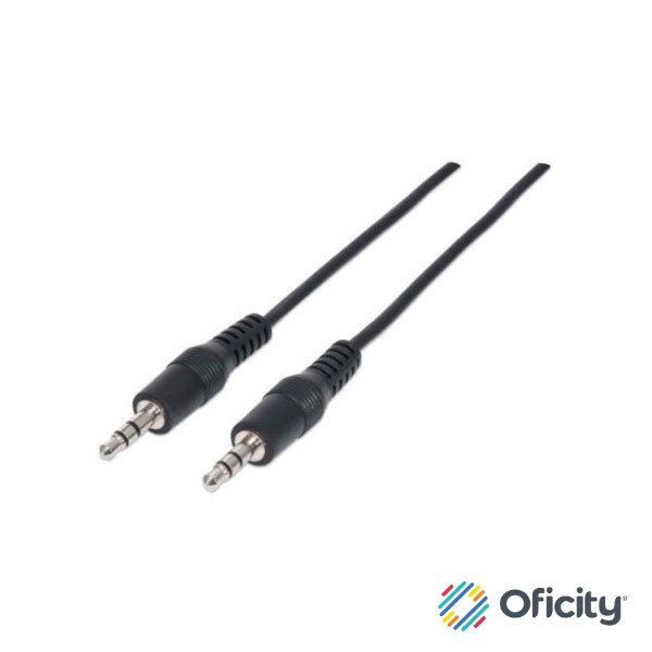 Cable Manhattan Audio Estéreo 3.5mm M-M 1.8m Color Negro