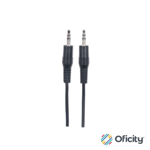 Cable Manhattan Audio Estéreo 3.5mm M-M 1.8m Color Negro