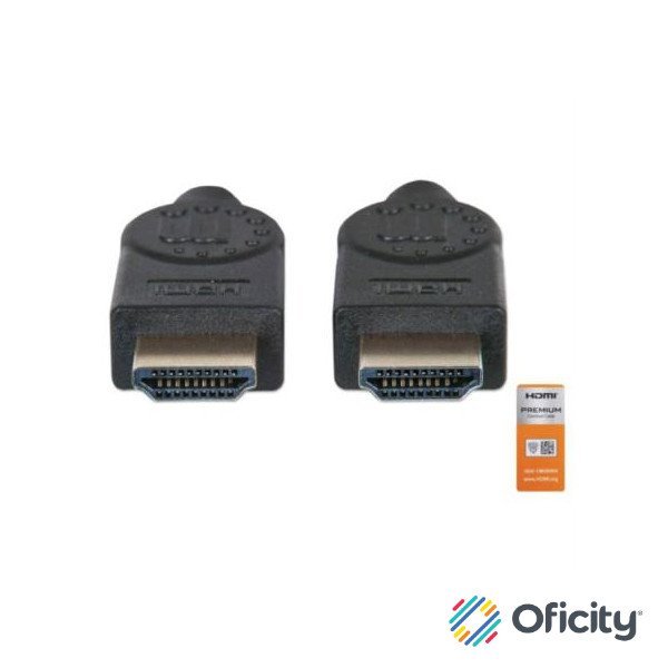 Cable Manhattan HDMI Alta Velocidad con Canal Ethernet Premium 1.8m Color Negro