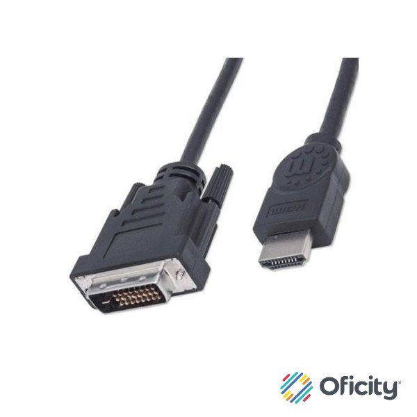 Cable Manhattan para Monitor HDMI/DVI-D M-M1.8m Color Negro