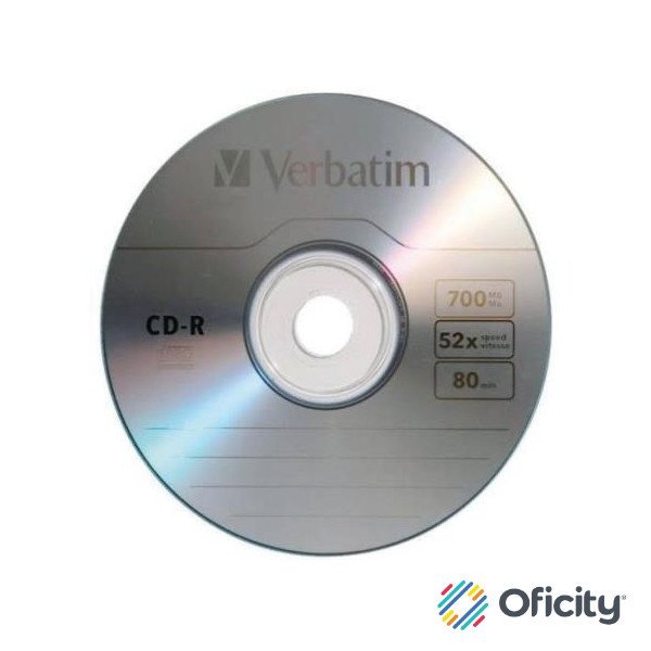 Disco VERBATIM CD-R 80min 700MB 52X Paquete C/50 Pzas