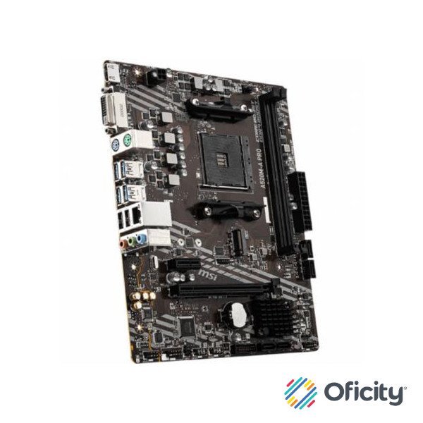 Tarjeta Madre MSI A520M-A Pro 2xDDR4 64GB 4600Mhz PCIe 3.0 M.2 1xHDMI 1xDVI-D S AM4 Ryzen 5th Gen mATX