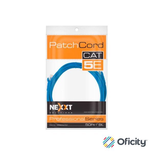 Cable de Conexión Red Nexxt Solutions Cat5e 100 MHz 15.24m 24 AWG Color Azul