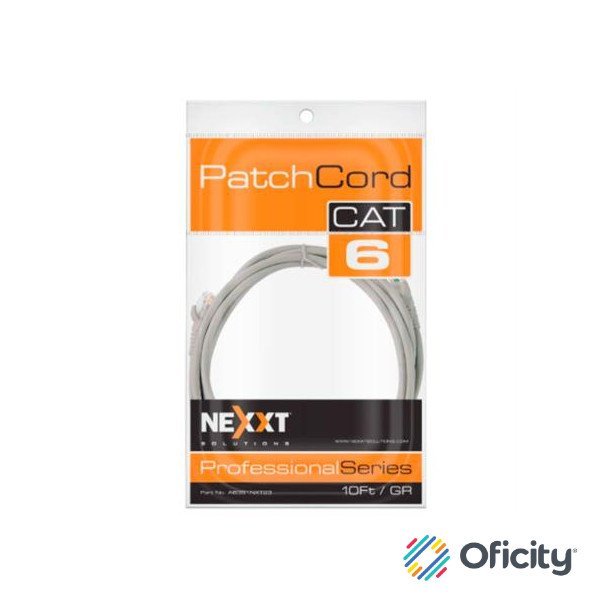 Cable de Conexión Red Nexxt Solutions Cat6 3mts UTP Multifilar con Revestimiento Tipo CM Color Gris