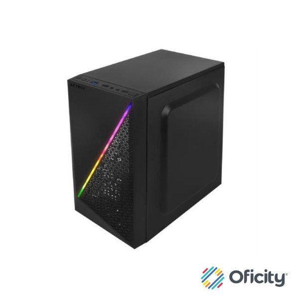 Gabinete Acteck Kioto GC460 Mini Torre con Fuente 500W Micro ATX/Mini ITX Acrílico RGB USB 3.0 Color Negro