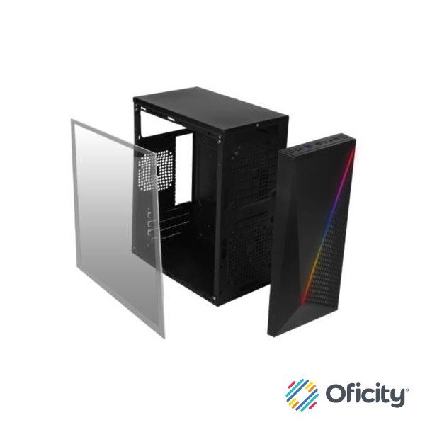 Gabinete Acteck Kioto GC460 Mini Torre con Fuente 500W Micro ATX/Mini ITX Acrílico RGB USB 3.0 Color Negro