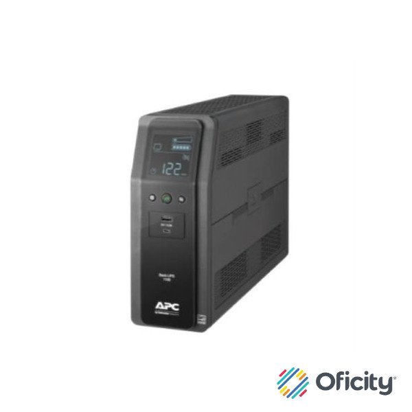 UPS APC Pro BR 1100VA/600W 120V Batería Plomo 10 Contactos Color Negro carga AVR interfaz LCD LAM