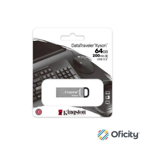 Memoria USB Kingston DataTraveler Kyson 64 GB 3.2 Gen1 Color Gris