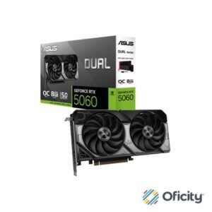 Tarjeta de Video Asus Dual GeForce RTX5060 OC 8GB Dual Fan GDDR7 128 bits 623 TOPs PCIe 5.0 1xHDMI 3xDP