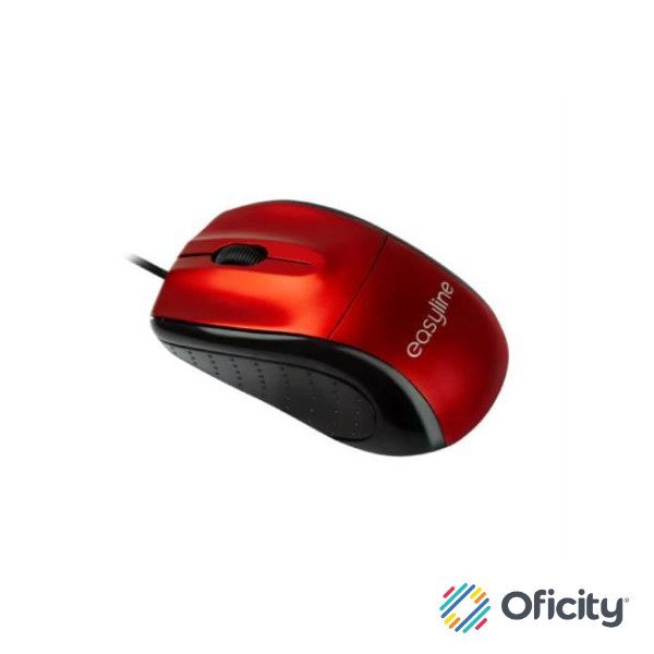 Mouse Easy Line Óptico Alámbrico USB 1200dpi Color Rojo