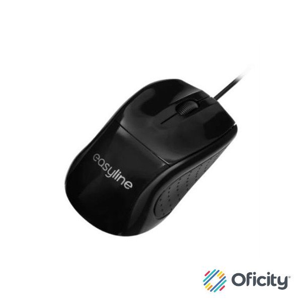 Mouse Easy Line Óptico Alámbrico USB 1200dpi Color Negro
