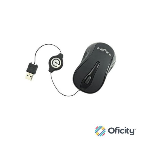 Mini Mouse Easy Line Óptico Retráctil Alámbrico 1000dpi Color Negro