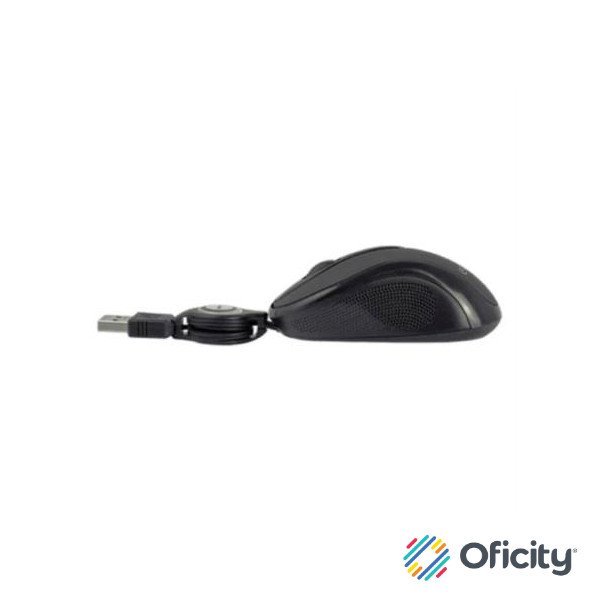 Mini Mouse Easy Line Óptico Retráctil Alámbrico 1000dpi Color Negro