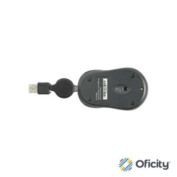 Mini Mouse Easy Line Óptico Retráctil Alámbrico 1000dpi Color Negro