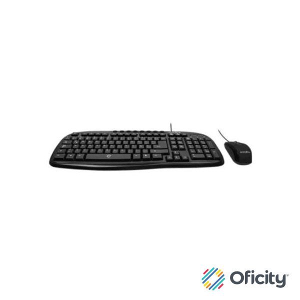 Teclado y Mouse Easy Line Alámbrico Balance USB Color Negro