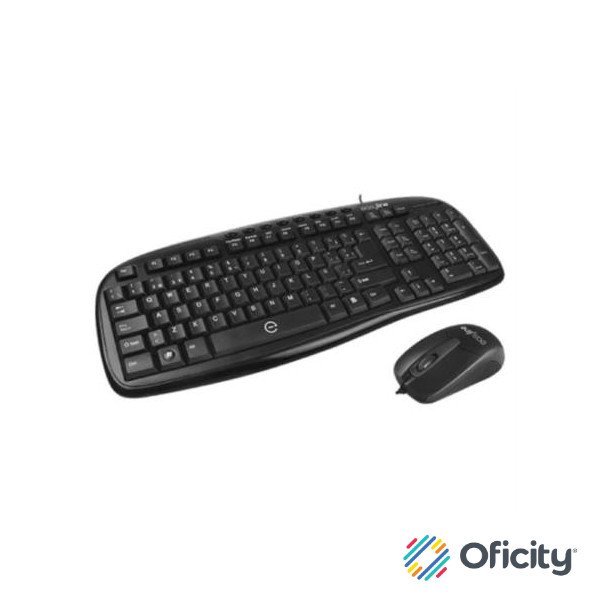 Teclado y Mouse Easy Line Alámbrico Balance USB Color Negro