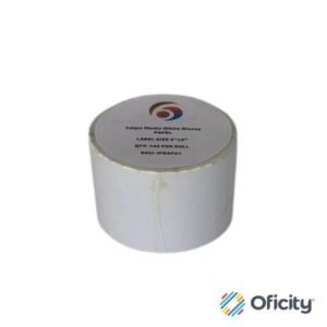 Papel Six Graphics Blanco Brillante Adhesivo Acrilico Respaldo Papel 4 x 2" Core 1 740 Etiquetas por Rollo