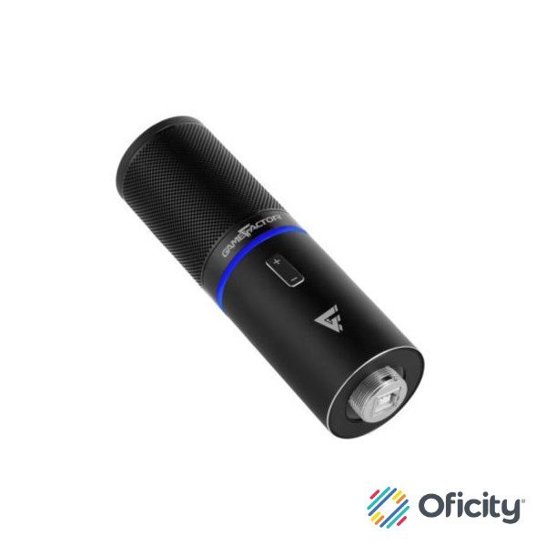 Micrófono Game Factor MCG700 Profesional LED Ajuste Volumen Stand Anti Pop USB Color Negro