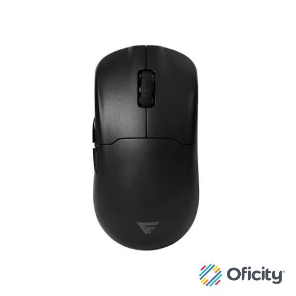 MOUSE GAME FACTOR MOW800 INALAMBRICO WIRELESS 2.4G BT PIXART 3395 26.000 DPI 4K HZ BASE RGB ULTRALIGERO 56G NEGRO
