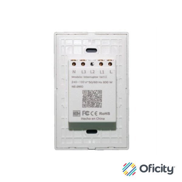 Interruptor Nextep Smart de Luz Pared Táctil Doble Control Wi-Fi