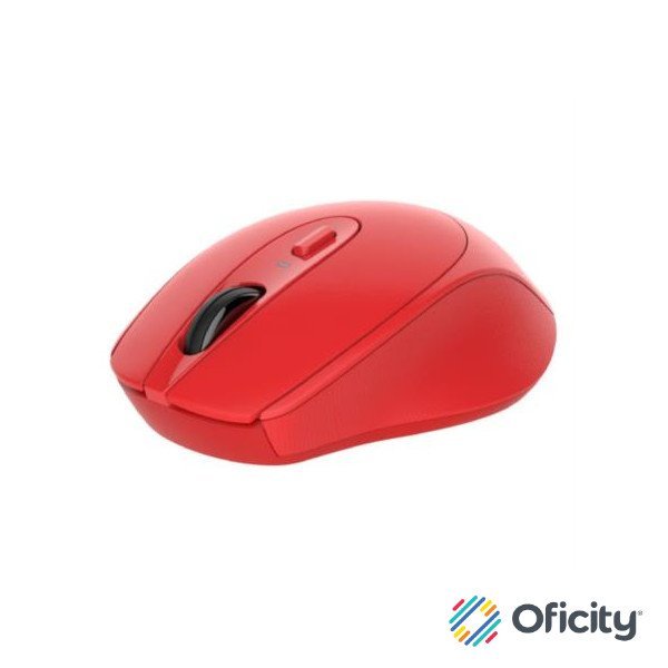 Mouse Nextep Inalámbrico Ergónomico USB 1600 dpi Batería Incluida Color Rojo