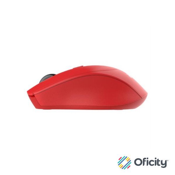 Mouse Nextep Inalámbrico Ergónomico USB 1600 dpi Batería Incluida Color Rojo
