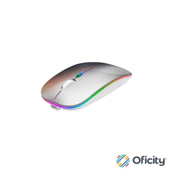 Mouse Nextep Inalámbrico Recargable Delgado/Silencioso RGB 1600 dpi Color Plata