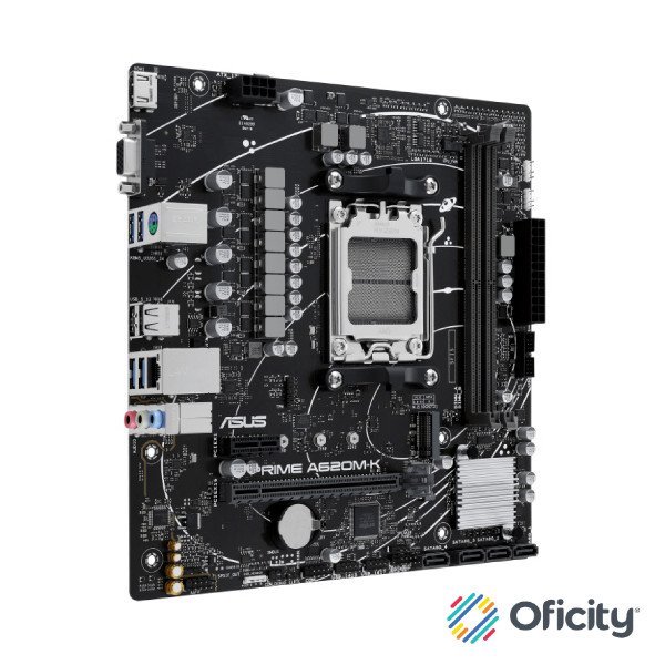 Tarjeta Madre Asus PRIME A620M-K 2xDDR5 96GB 6400Mhz HDMI VGA PCIe 4.0 M.2 S AM5 Ryzen mATX