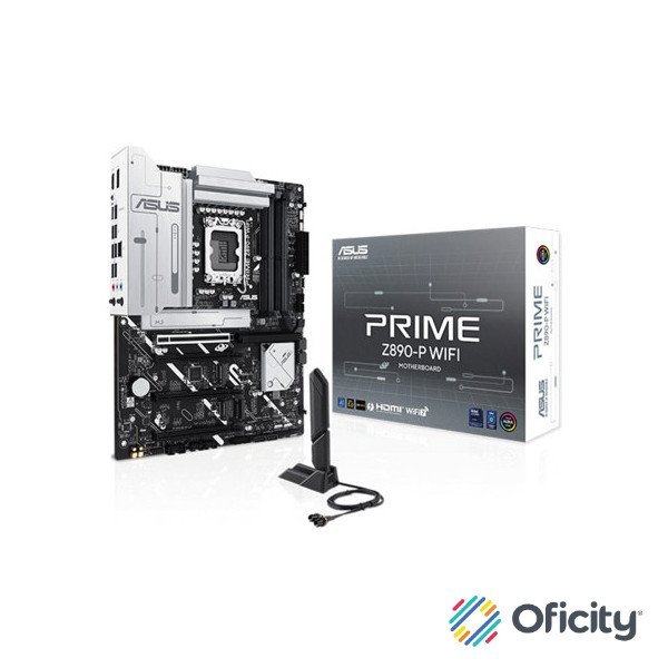 Tarjeta Madre Asus PRIME Z890-P WIFI 4xDDR5 256GB 8666Mhz M.2 PCIe 5.0 HDMI DP TB Socket 1851 Core Ultra ATX Wi-Fi 7
