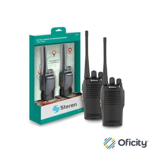Kit Radio Steren RAD-010 2 Radios de 2 Vías Amateur 3W Color Negro