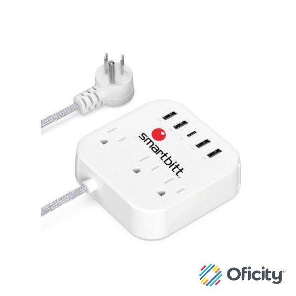 Supresor de Picos Smartbitt SBSS-B3-5U 3 Contactos y 5 puertos usb