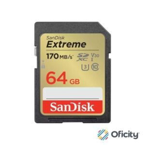 Memoria SD SanDisk Extreme 64GB SDXC UHS-I Clase 10 Lect 170/70 MBs V30 4K SDSDXV2-064G-GNCIN