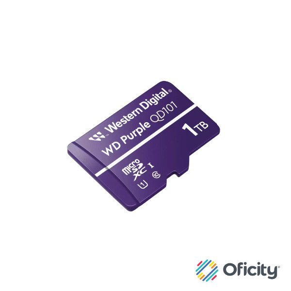 Memoria Micro SD Western Digital Purple WDD100T1P0C1 TB Micro SC QD101- 1UHS Clase 10 para videovigilancia.