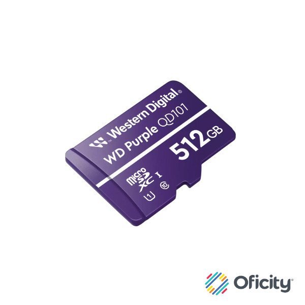 Memoria Micro SD Western Digital Purple WDD512G1P0C512 GB Micro SC QD101- 1UHS Clase 10 para videovigilancia.