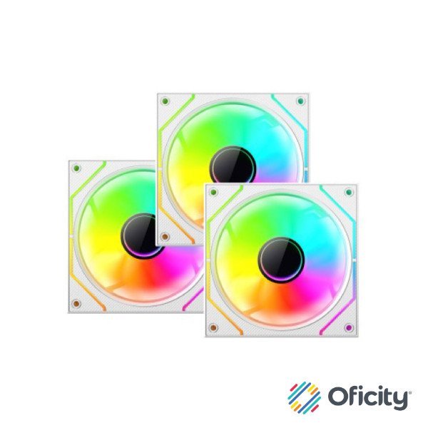 Kit Gamer 3 Ventiladores Xzeal XZ1115 ARGB 25dB 1200RPM 120mm Negro