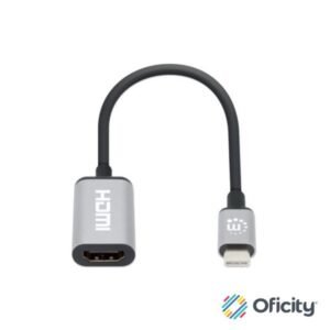 Adaptador Manhattan USB-C a HDMI 4K-60Hz Aluminio Color Negro