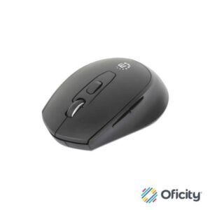 Mouse Manhattan Optico Inalambrico 6 botones 2.4G Negro