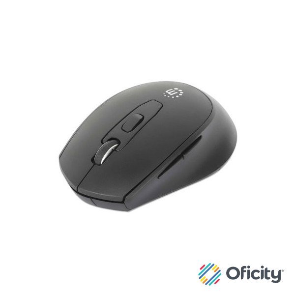 Mouse Manhattan Optico Inalambrico 6 botones 2.4G Negro