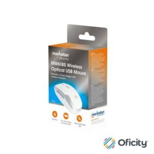 Mouse Optico Inalambrico Manhattan 6 botones Diestro 2.4G Blanco