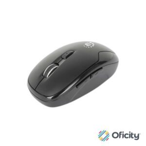 Mouse Optico Manhattan Inalambrico 6 botones Diestro 2.4G Negro