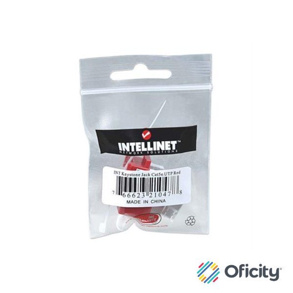 Jack Intellinet Keystone de Impacto RJ45 Cat5e Color Rojo