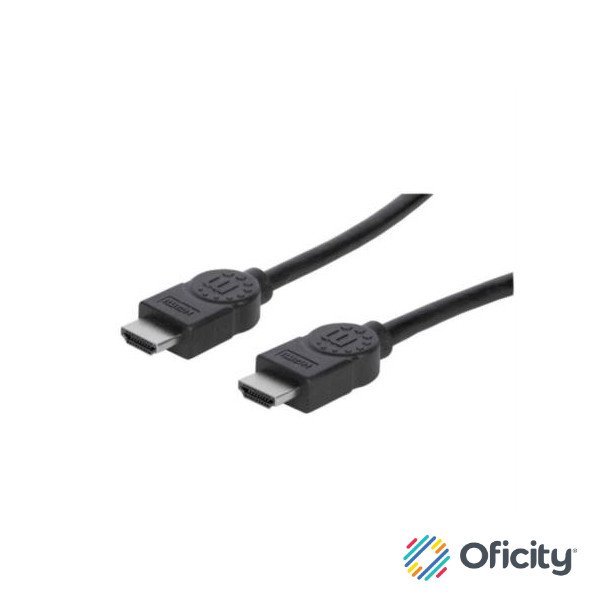 Cable Manhattan HDMI 1.4 M-M Alta Velocidad Canal Ethernet 3m Color Negro
