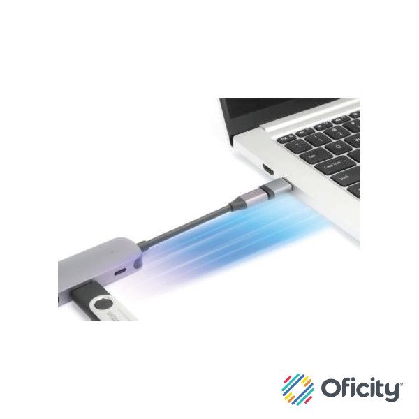 Adaptador USB-C V3.2 Gen1 AM-CH 5Gbps 3A Aluminio Gris Espacial/Negro