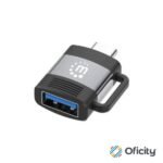 Adaptador Manhattan USB-C a USB-A V3.2 Aluminio Color Negro-Gris Espacial